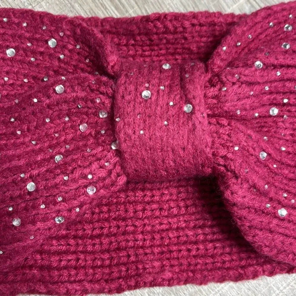 NWT BP Red Berry Metallic Knitted Headwrap Women’s One Size